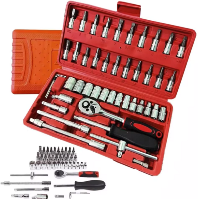 Conjunto de Chaves Soquetes com Catraca Profissional – 46 Peças
