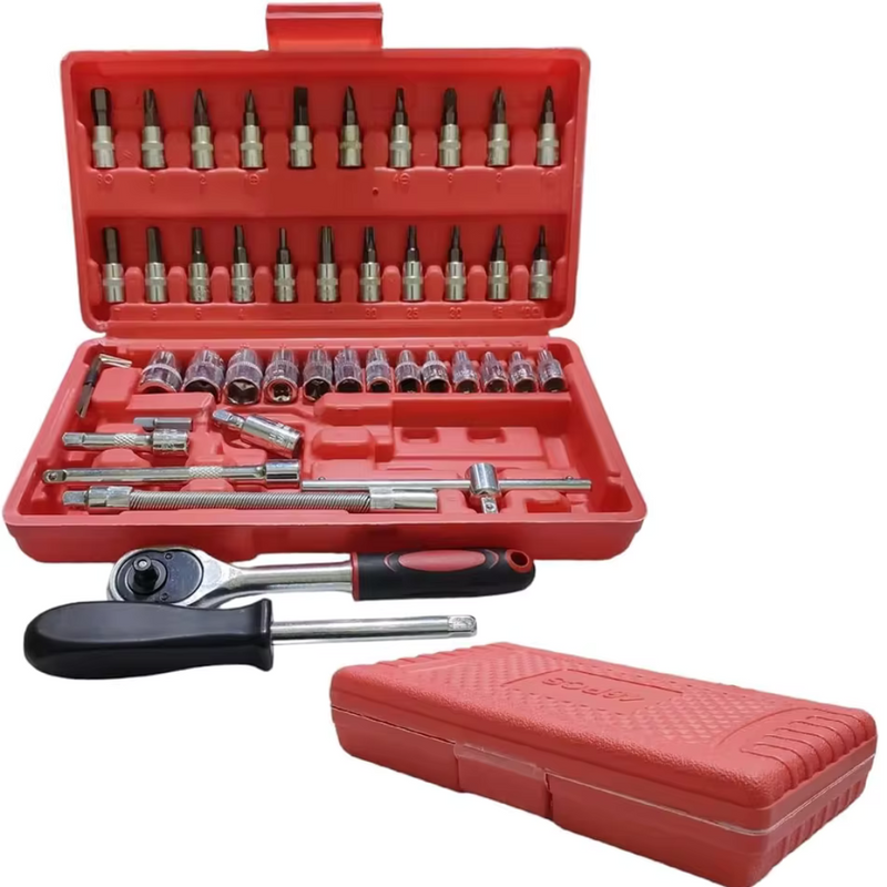 Conjunto de Chaves Soquetes com Catraca Profissional – 46 Peças