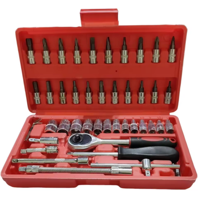 Conjunto de Chaves Soquetes com Catraca Profissional – 46 Peças