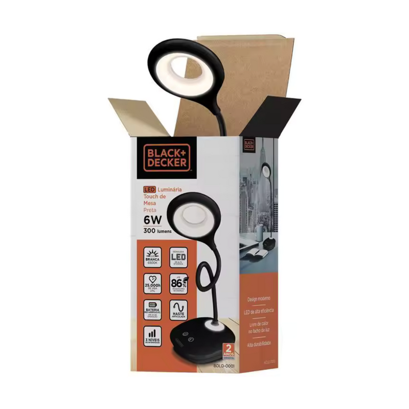 Luminária LED de Mesa - 3 Intensidades